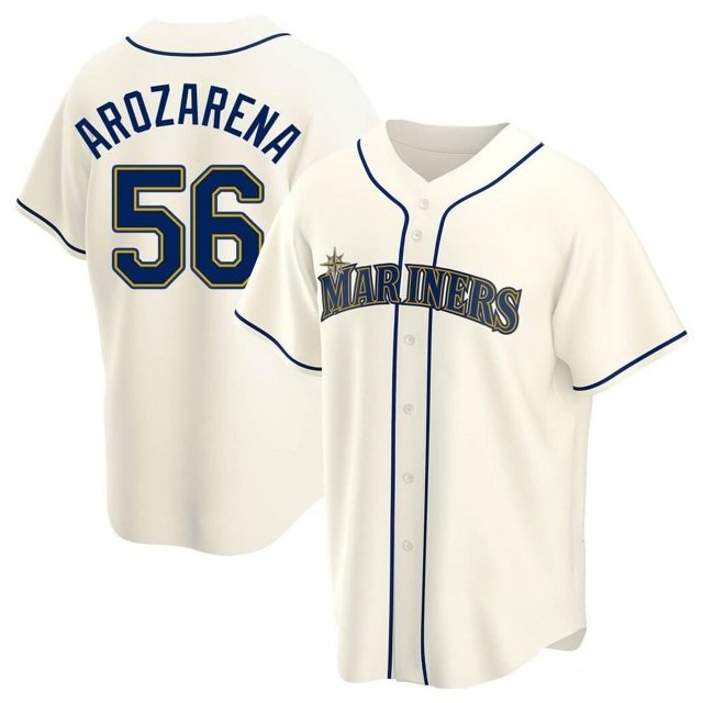Men's Sport T-Shirt Randy Arozarena #56 Cream Seattle Mariners Player Jersey Team Uniforms Baseball Jersey–Large