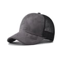 thumbnail image 1 of TOPTIE 5 Panel Baseball Cap Suede Front Mesh Back Adjustable Unisex Snapback Hat-Gray, 1 of 8