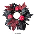 thumbnail image 4 of ICQOVD Halloween Black Leaf Pumpkin Candle Wreath Artificial Flower Table Centerpiece Decoration Home Dining Decor 9.84*9.84IN, 4 of 8