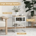 thumbnail image 6 of Costway 1 PCS Home Nightstand 3-Tier Storage Table with Open Shelf Heavy-duty Metal Frame, 6 of 9