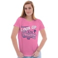 thumbnail image 4 of Look Up To The Heavens Religious Womens Fitted Plus Size Graphic Tee Brisco Brands 3X, 4 of 5