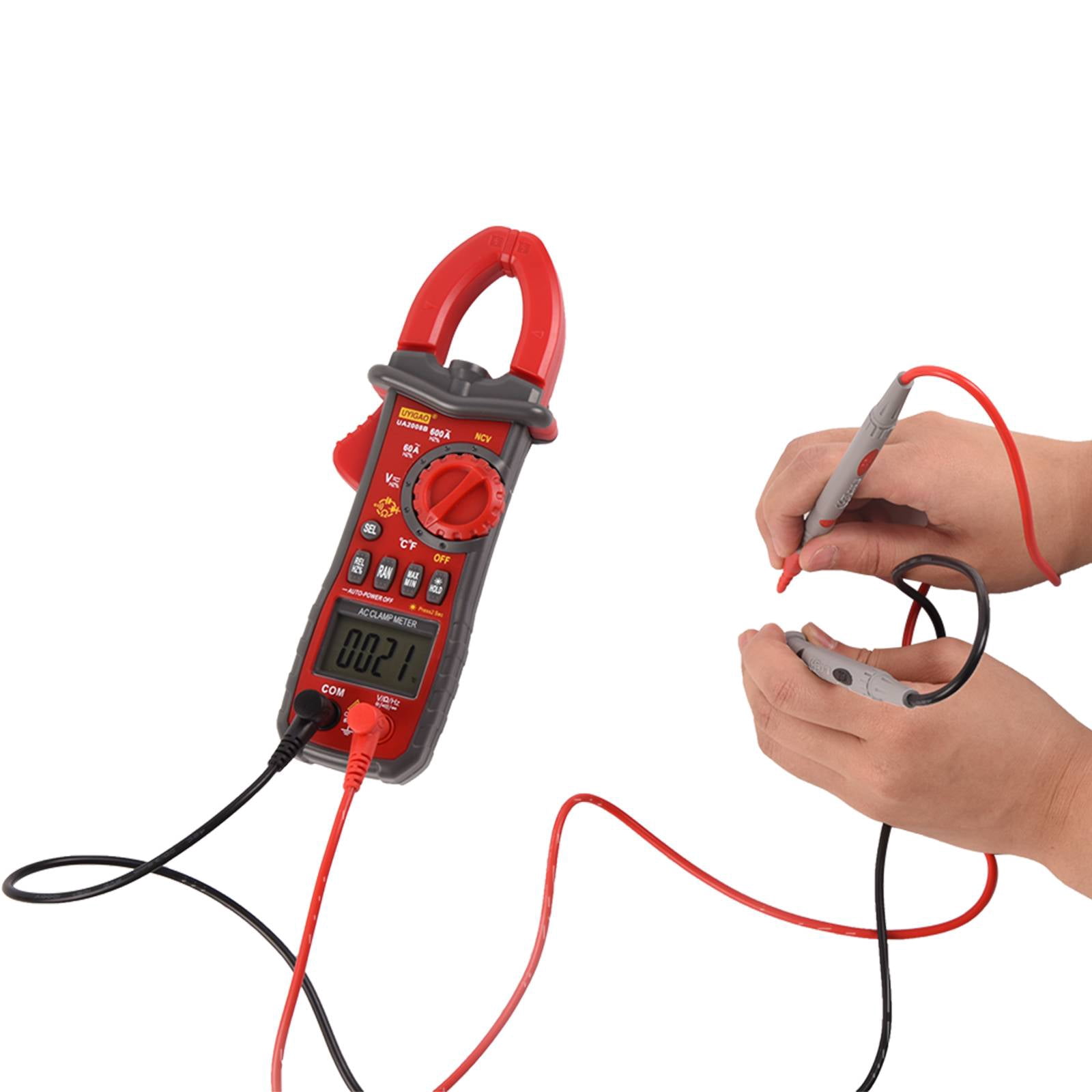 DAWOT Digital Clamp Meter TRMS 6000 Counts, UA2008B Clamp Multimeter AC/DC Voltage Clamp Meter 600A Current Meter Auto-ranging Measures