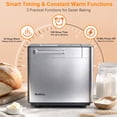 thumbnail image 5 of Bluebow 25-in-1 Automatic Bread Maker Machine, 2LB Bread Making Machine with Auto Fruit & Nut Dispenser, Gluten-Free Setting, 13-Hour Delay Timer, 1-Hour Keep Warm for Homemade Bread, Stainless Steel, 5 of 8
