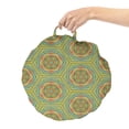 thumbnail image 2 of Geometric Round Floor Cushion with Handle, Ornamental Interwoven Shapes in Vintage Style Abstract Repetitive Symmetric Art, Pillow for Living Room & Dorms, 18" Round, Multicolor, by Ambesonne, 2 of 4