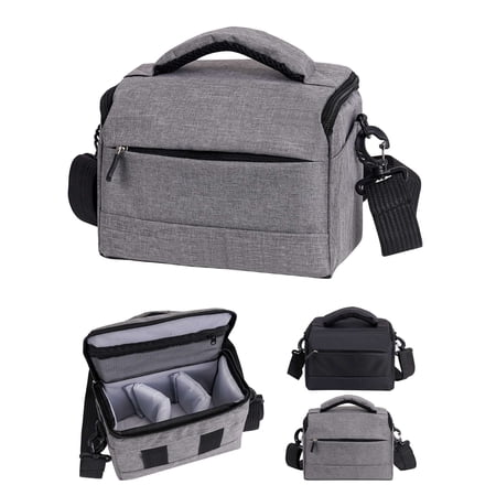 Deago Single Shoulder Crossbody Compact Camera Bag Case Compatible for Canon Nikon Sony SLR DSLR Mirrorless Cameras and Lenses (Gray)