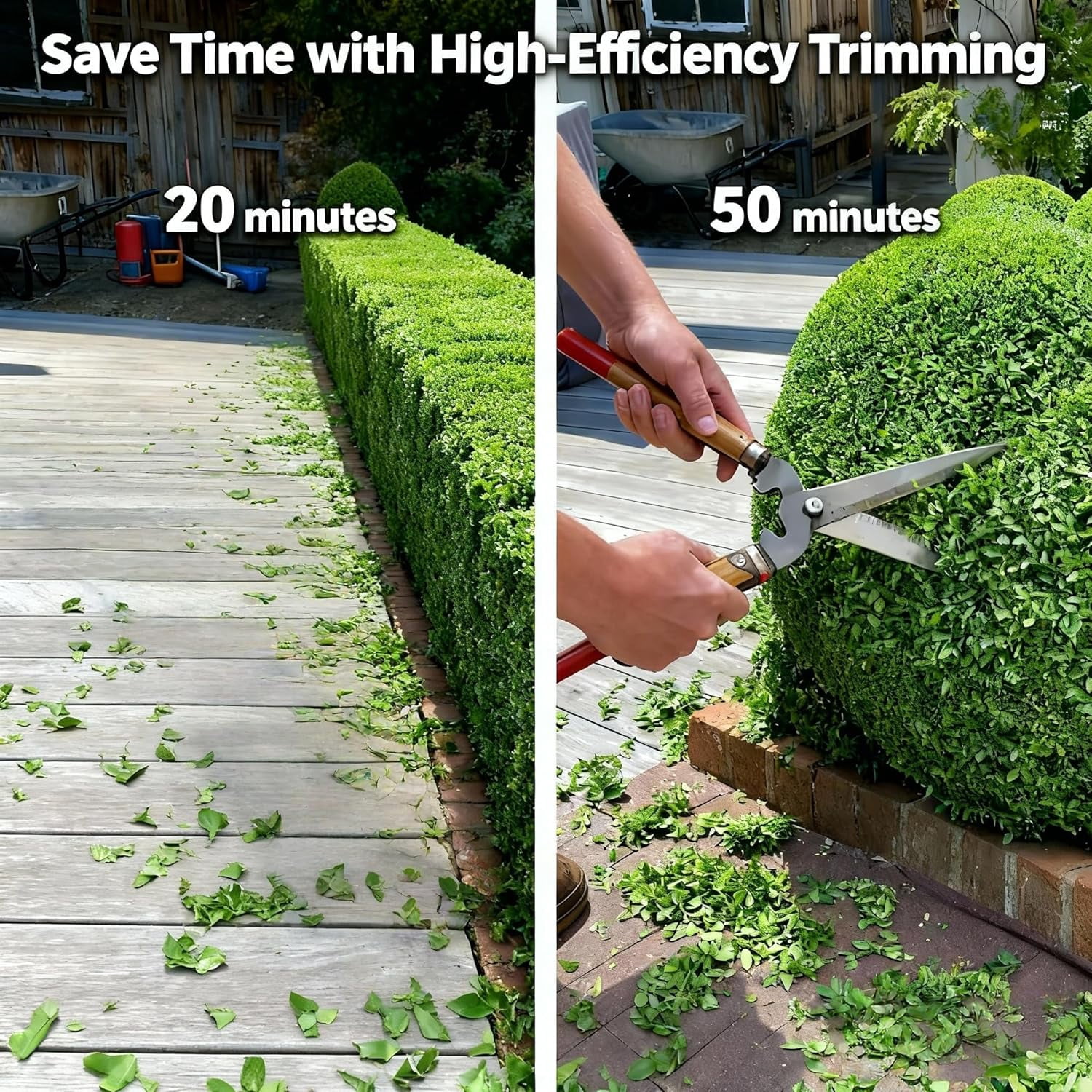 22.4'' Cordless Hedge Trimmer with Dual Batteries, 3000SPM Brushless Motor Electric Shrub Clipper for Home Garden