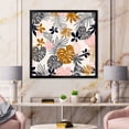 thumbnail image 3 of Designart 'Tropical Naturepalm Monstera Leaves In Silhouette On White' Traditional Framed Art Print, 3 of 4