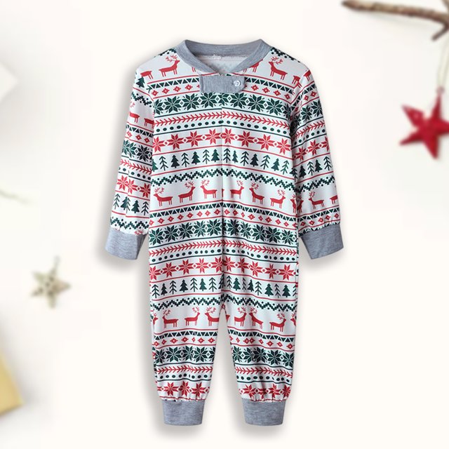 Disfraz Premium Conjunto de pijama familiar de 2 piezas Conjunto de ropa de dormir informal de estilo navideño (Bebé blanco-3M) Kuymtek Blanco T 3 M Única para Unisex