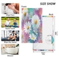 thumbnail image 3 of 2 Pcs Absorbent Face Towel Bath Hand Towels Soft Breathable Cotton Towel Set for Bathroom Kitchen Hotel Spa Decor Watercolor White Daisies, 3 of 8