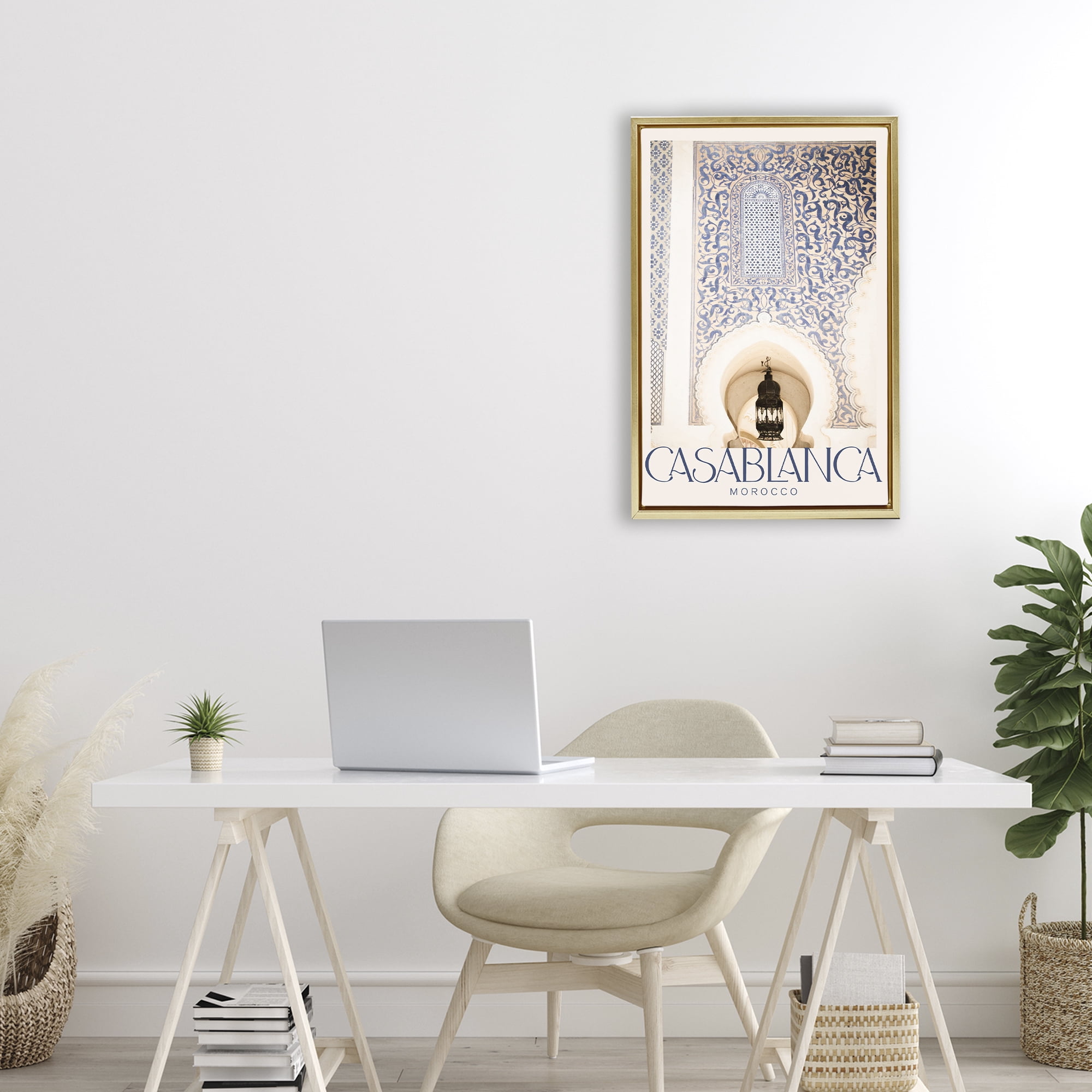 Stupell Industries Ornate Casablanca Architecture Gold Framed Floater Canvas Wall Art, design by Emily Navas