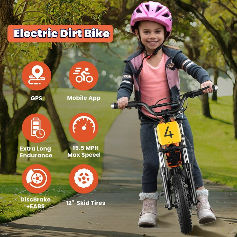 MIO TECK - Electric Balance Bike  Vélo électrique pour enfants, 12 pouces,  3-5 ans, 2 vitesses 8-16 Km/h, 24V 100 W Brush Motor (noir) :  : Sports et Loisirs