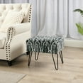 thumbnail image 5 of Home Soft Things Tip Printing Light Faux Fur Ottoman - Meru GEO Grey - 19" x 13" x 17", 5 of 11