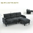 thumbnail image 2 of Aukfa 78" Sectional Sofa with USB Port, Storage Ottoman, Armrest w/ Hidden Storage, Linen, Dark Gray, 2 of 9