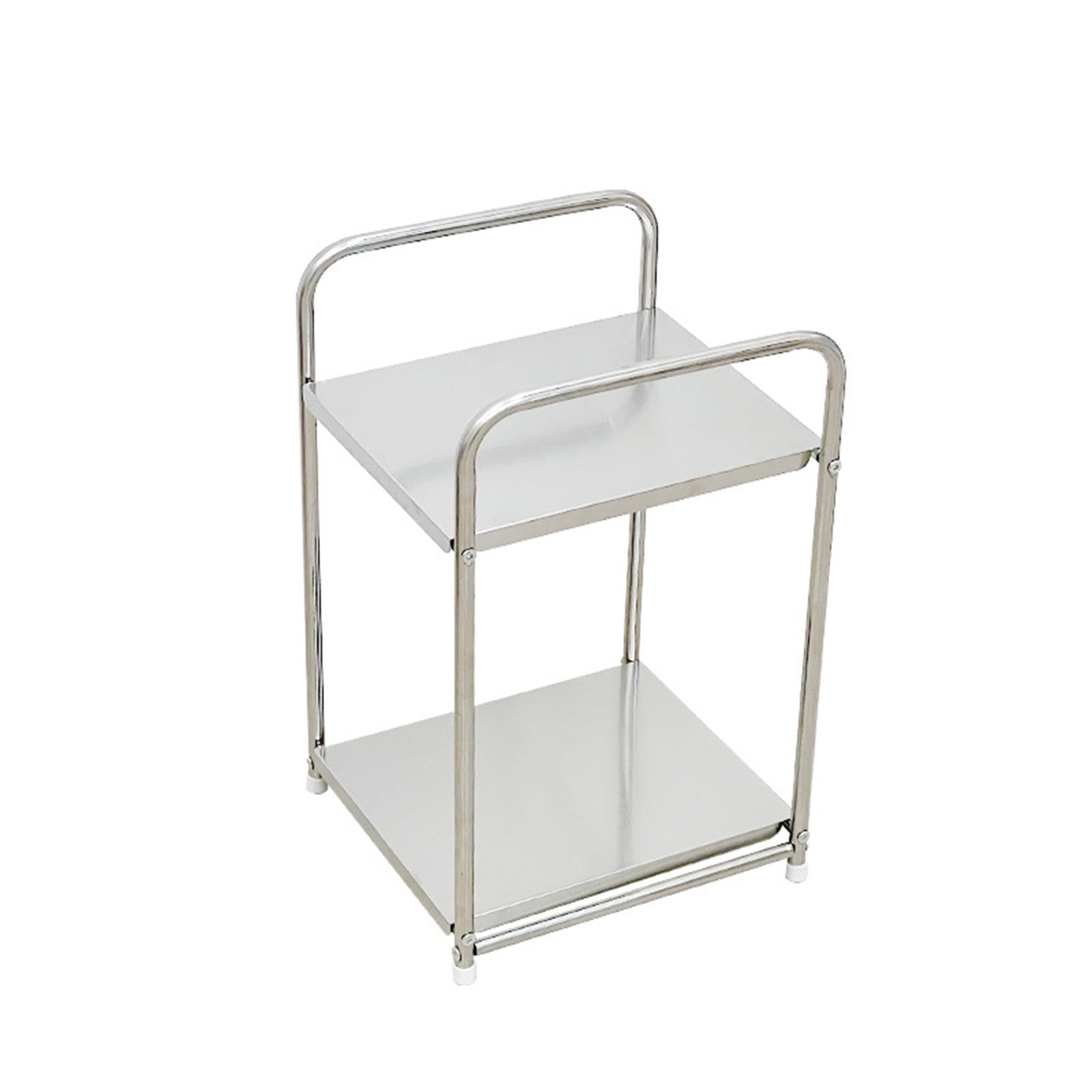 Small Stainless Steel Side Table | 2-Tier Storage Rack