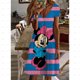 thumbnail image 3 of Vestido de Disney Minnie Mickey Mouse para mujer, moda para mujer, vestidos casuales con estampado floral, elegante, cuello en V, suelto, corte A, vestido de playa bohemio, 3 of 5
