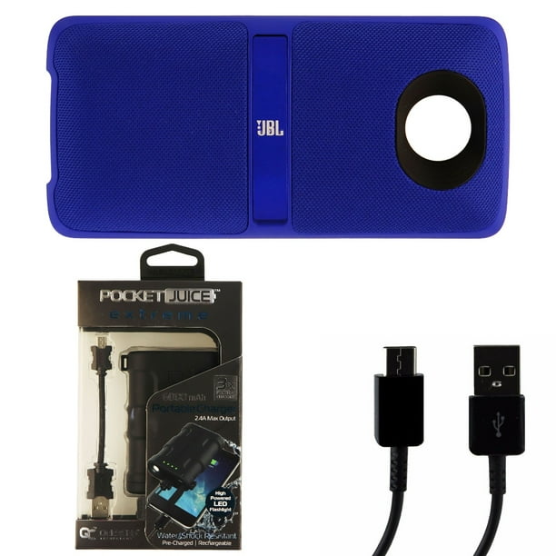 Moto Mod Speaker 6k Power Bank Charge Cable Bundle Moto Z Z2 Force Z2 Play Refurbished Walmart Com Walmart Com