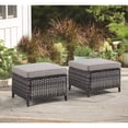 thumbnail image 4 of Gymojoy 5-piece Outdoor Wicker Swivel Rocking Chair Table with Ottoman Grey/Grey, 4 of 5