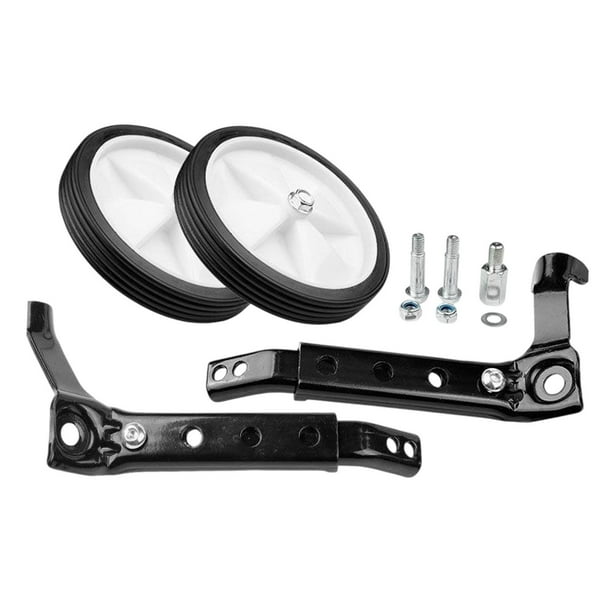 1 par de niños Kit montado en las ruedas de entrenamiento para bicicletas para piezas de reparación de niños Servido accesorio de estabilizadores de Negro