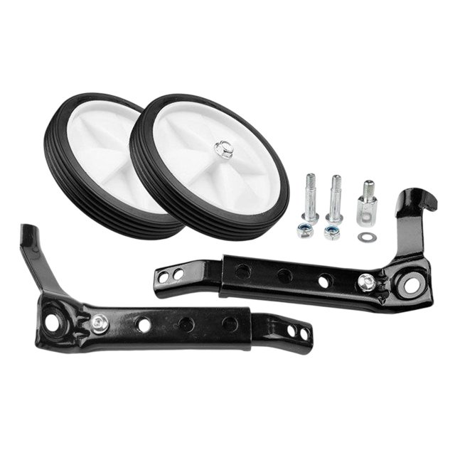Colaxi 1 Paire de Roues Stabilisatrices pour Vélo d'Enfants Accessoire Roues Auxiliaires Support en Métal Stabilisateurs Réglables pour Vélo Noir