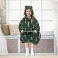 thumbnail image 7 of FORMRS Wearable Blanket Hoodie with Sleeves for Kids Cozy Flannel Sweatshirt, Dark Green Plants, 7 of 7