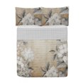 thumbnail image 1 of Floral Reversible Bedspread Set, Blooming Hydrangea Flowers Leaves Bouquet Vintage Style Spring Nature Print, Pillow Shams & Comforter Microfiber Bedding Set, 3 Sizes, Tan Dust, by Ambesonne, 1 of 4