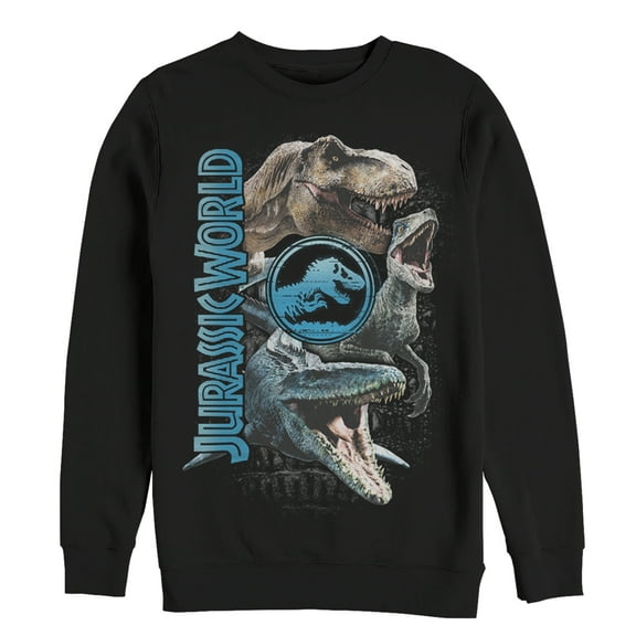 Men's Jurassic World: Fallen Kingdom Dinosaur Montage  Sweatshirt Black X Large