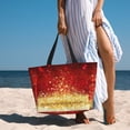 thumbnail image 6 of Balery Red Gold Glitter Beach Travel Bag - Water-Resistant, Large Capacity Lightweight Tote with 7 Pockets for Women and Men - Perfect for Beach, Pool, Gym, and Travel, 6 of 7