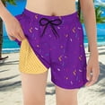 thumbnail image 3 of Boys Swim Trunks with Compression Liner Ice Cream Shorts Drawstring Quick Dry Swim Shorts for Boys Summer Beachwear, 3 of 5