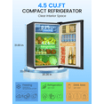 thumbnail image 4 of KNDKO 4.4 Cu.Ft Mini Fridge with Freezer, Apartment Refrigerator with Reversible Door, Adjustable Thermostat for Bedroom Dorm Office Kitchen, Black, 4 of 10