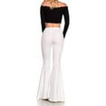 thumbnail image 2 of Pantalones acampanados de cintura alta Qarigey de algodón transpirables para mujer blanco S, 2 of 6