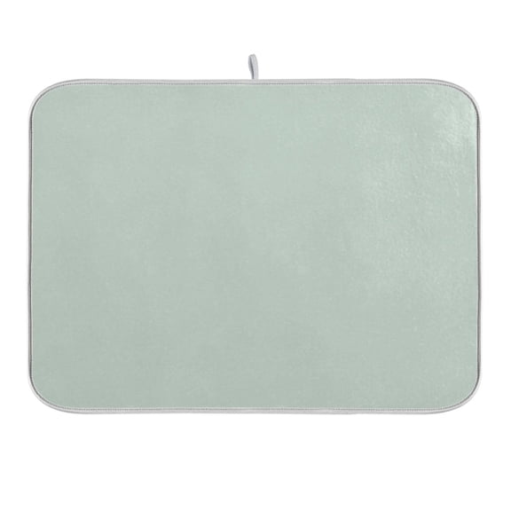 Pale Green Dish Drying Mat for Kitchen Counter 16x18 In Absorbent Microfiber Reversible Mats Dish Drainer Protector Rack Pad for Coffee Bar Table