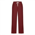 thumbnail image 6 of Delayuji Women's Stripe Patchwork Wide Leg Sweatpants Loose Sportswear Casual Sweatpants Workout Pants, 6 of 7