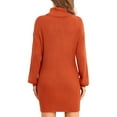 thumbnail image 4 of Vestido suéter con mangas abullonadas,Vestido suéter de cuello alto para mujer Vestido suéter de cuello alto Vestido jersey de punto Rendimiento probado, 4 of 7