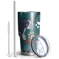 thumbnail image 2 of 30oz Boston Terrier with Bones and Paws Tumblers Stainless Steel Tumbler with Lid and Straw,Vacuum Insulated Double Wall Travel Tumbler Cups Mug with Cleaning Brush for Coffee,Tea, 2 of 7