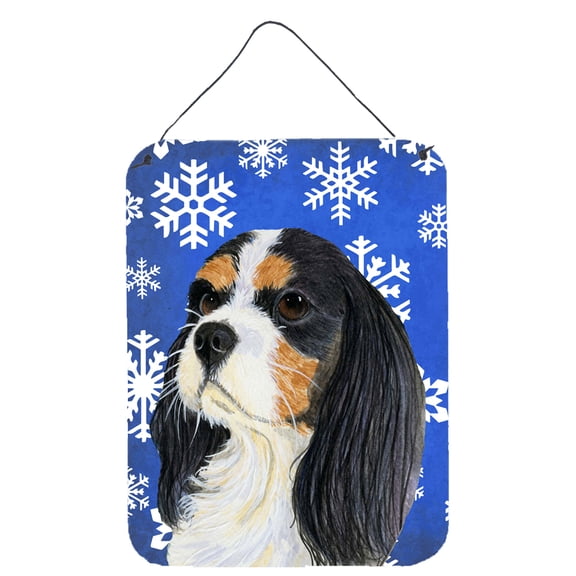 Carolines Treasures LH9279DS1216 Cavalier Spaniel Winter Snowflakes Holiday Wall or Door Hanging Prints 12WX16H