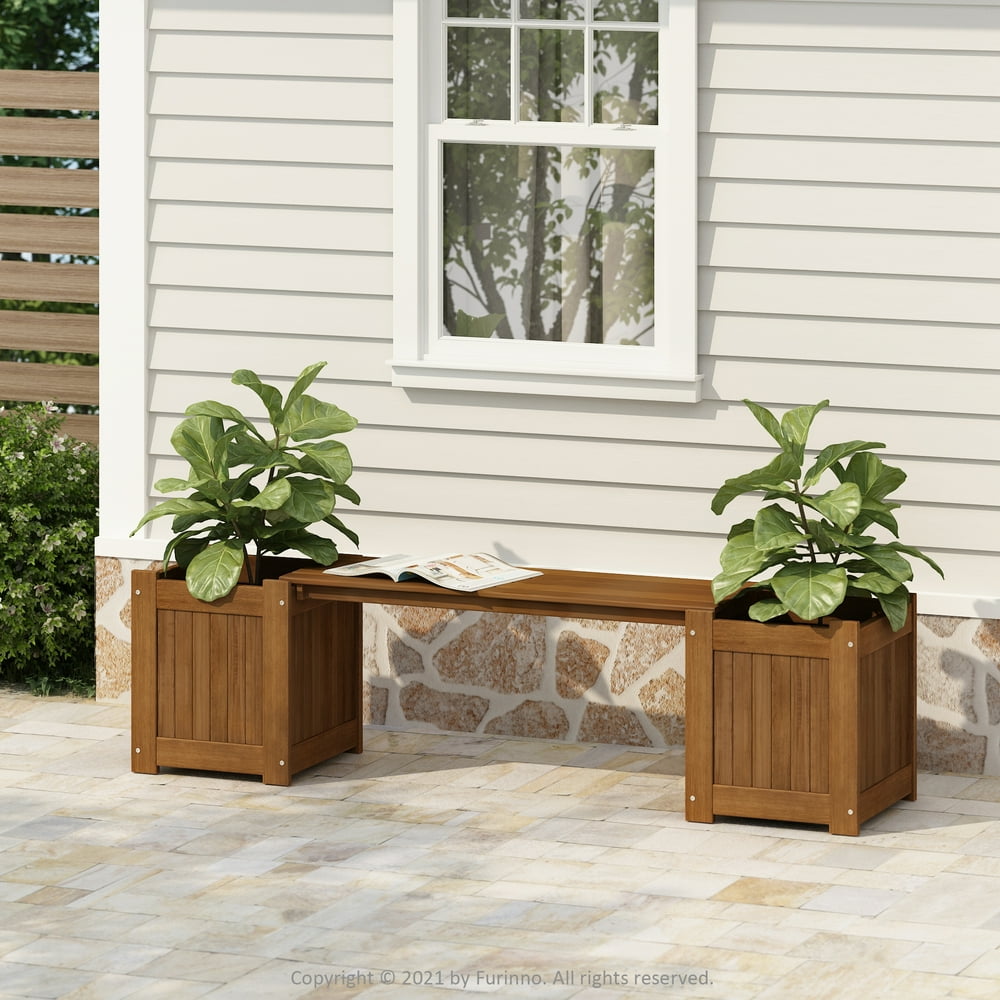 Furinno FG16011 Tioman Patio Furniture Hardwood Planter Box Walmart
