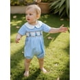 thumbnail image 4 of Rovasas Girl Sailboat Embroidered Jumpsuit Short Sleeve Doll Collar Romper, 4 of 8