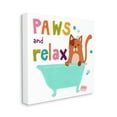 thumbnail image 3 of Stupell Industries Paws & Relax Cat Bathtub Bathroom Restful Phrase Graphic Art Gallery Wrapped Canvas Print Wall Art, Design by June Erica Vess, 3 of 5