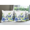 thumbnail image 6 of Ambesonne Floral Throw Pillow Cover 4 Pack, Watercolor Flower, 20", Blue Yellow, 6 of 7