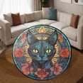 thumbnail image 3 of Circle Area Rug, Cat16 Washable Non-Slip Floor Carpet, Soft Rug for Living Room Bedroom Decor 71 Inch, 3 of 6