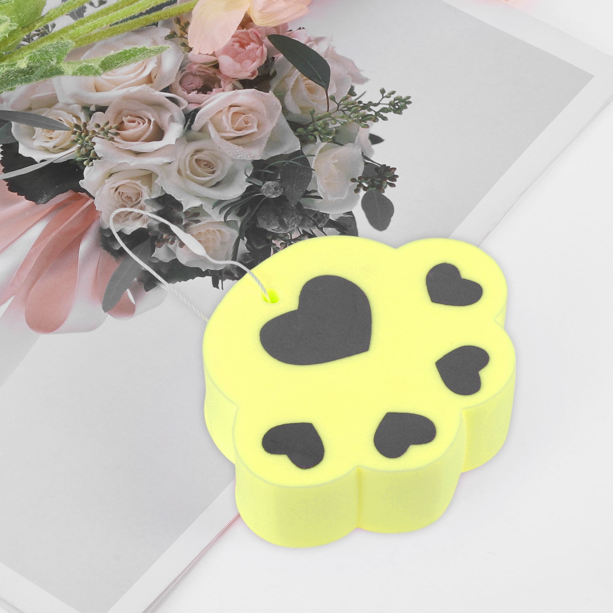 Unique Bargains Cat Claw Bath Sponge Body Scrubber 1 Pc Yellow