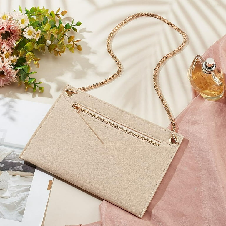 Set Purse Organizer Insert Conversion Kit with Gold Chain Felt