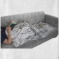 thumbnail image 6 of Amsterdam Soft Flannel Fleece Blanket, Doodle Monochrome Illustration of Old Composition Village Houses Holland, Cozy Plush for Indoor and Outdoor Use, 50" x 70", White Charcoal Grey, by Ambesonne, 6 of 6