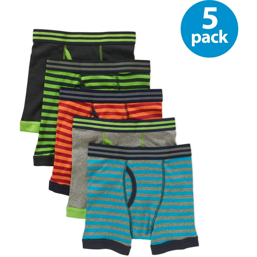 Boys Fashion Stripe Boxer Brief 5 Pack
