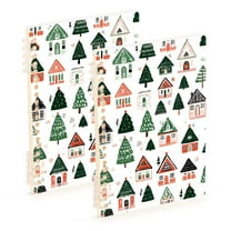 FORMRS 1-Subject Spiral Notebook 8" x 5" College Ruled 60 Refillable Sheet, 2 Pack, Orange Christmas House