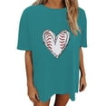 thumbnail image 1 of adviicd Hauts de Sortie pour Femmes T-Shirts à Manches Courtes Col Rond Déchiré Découpé Été Décontracté Basique Vert,S, 1 of 3