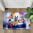 thumbnail image 4 of Watercolor Hello Winter German Shepherd Chill Christmas Welcome Doormat Alsatian Dog Lover Gifts Indoor Outdoor Welcome Mat - 00016, 4 of 5