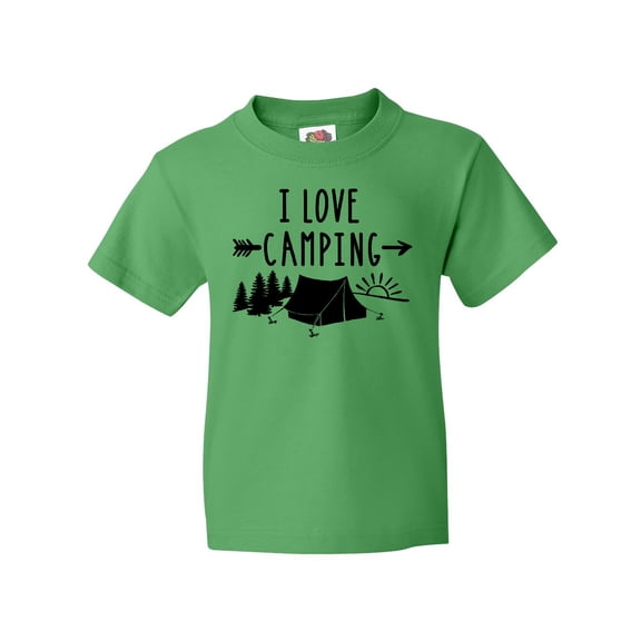 Inktastic I Love Camping- Tent and Trees Youth T-Shirt