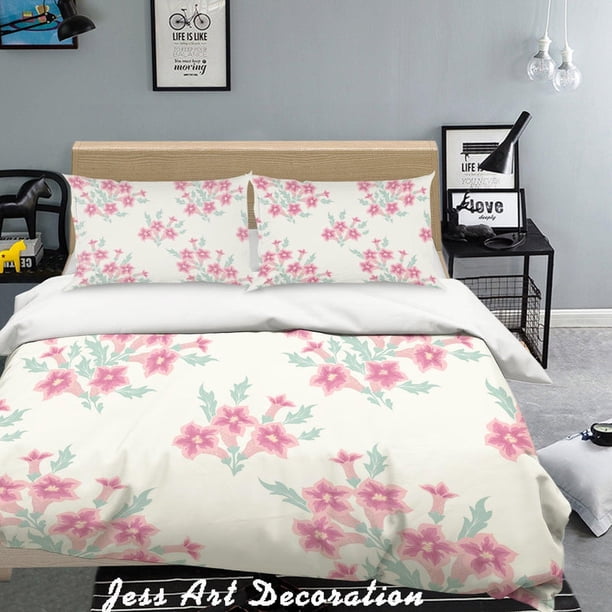 3D Flores Rojas Patrón Funda de edredón Set Ropa de cama Set Fundas de almohada 174