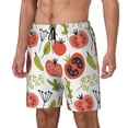 thumbnail image 2 of Uemuo Tomatoes Pattern Mens Swim Trunks Quick Dry Board Shorts with Mesh Lining, Stretch Beach Shorts Quick Dry No-Chafing Board Shorts-, 2 of 9